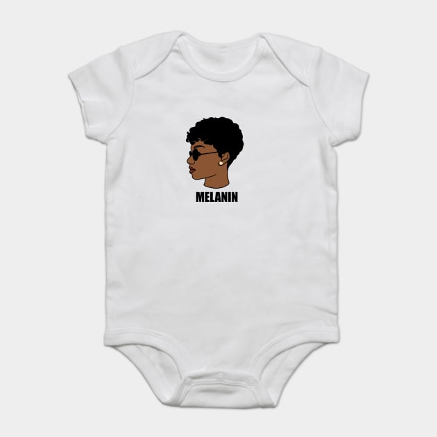 Melanin, Afro Woman, Black Girl Magic Baby Bodysuit by logiamerch